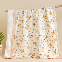 Couverture en mousseline de coton tissée pour bébé nouveau-né, séchage rapide, hypoallergénique, antimicrobienne, imprimé animal, pour la salle de bain
