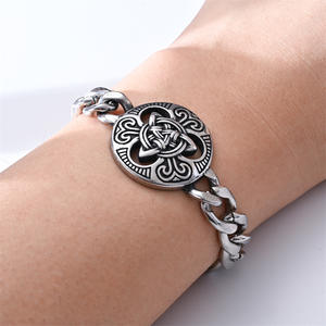 Chaîne à maillons en acier inoxydable Hip Hop <span class=keywords><strong>Rock</strong></span> Celtic Knot Heart Bracelet - Product Image 3