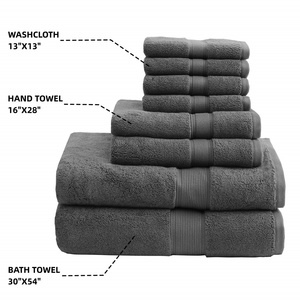 Serviettes de bain de qualité supérieure personnalisables, <span class=keywords><strong>en</strong></span> coton de luxe, sans peluches, ensemble de serviettes pour les mains, le bain et le visage - Product Image 2