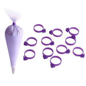 Silicone Piping Bag Clips 10 Pcs Round Binding Straps For Cake Decorating Tools - Product Image 1