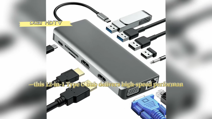 thumbnail image 2 of Buy USB C Laptop Docking Station Dual Monitor, Tiergrade 12 In 1 USB C Hub Dock With 2 Hdmi 4 K Display Port Ethernet 100 W Pd 4 Usb Ports Tf Sd For Dell Hp Lenovo Mac Book Pro Laptop With Thunderbolt 3 2 of 13