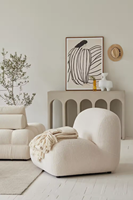 Ensemble de chaise canapé moderne décontracté loisirs blanc en tissu peau de mouton Wabi-Sabi motif géométrique hôtel salon modulaire