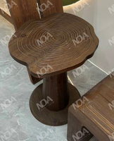 Table d'appoint en bois massif inspirée des anneaux d'arbre de 50 cm, table d'appoint rustique unique pour les détaillants de meubles, vente en gros OEM