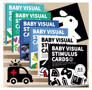 Cartes flash pour bébé, sans BPA, de qualité supérieure, noires, blanches et colorées, pour la stimulation visuelle des nouveau-nés - Product Image 1