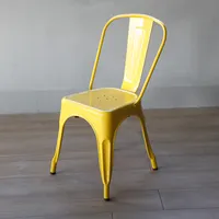 Современный Штабелируемый высокий металлический обеденный стул, копия стула для кафе