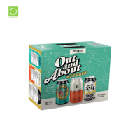 Boîte à vin en carton personnalisée avec logo, 6, 12, 24, 26, 48 emballages, poignée portable, emballage en papier ondulé, boîte à bière pour 12 canettes