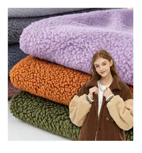 Vente en gros Prêt à Expédier Automne/Hiver Doux Teddy Polaire Sherpa Tissu pour Couverture Veste