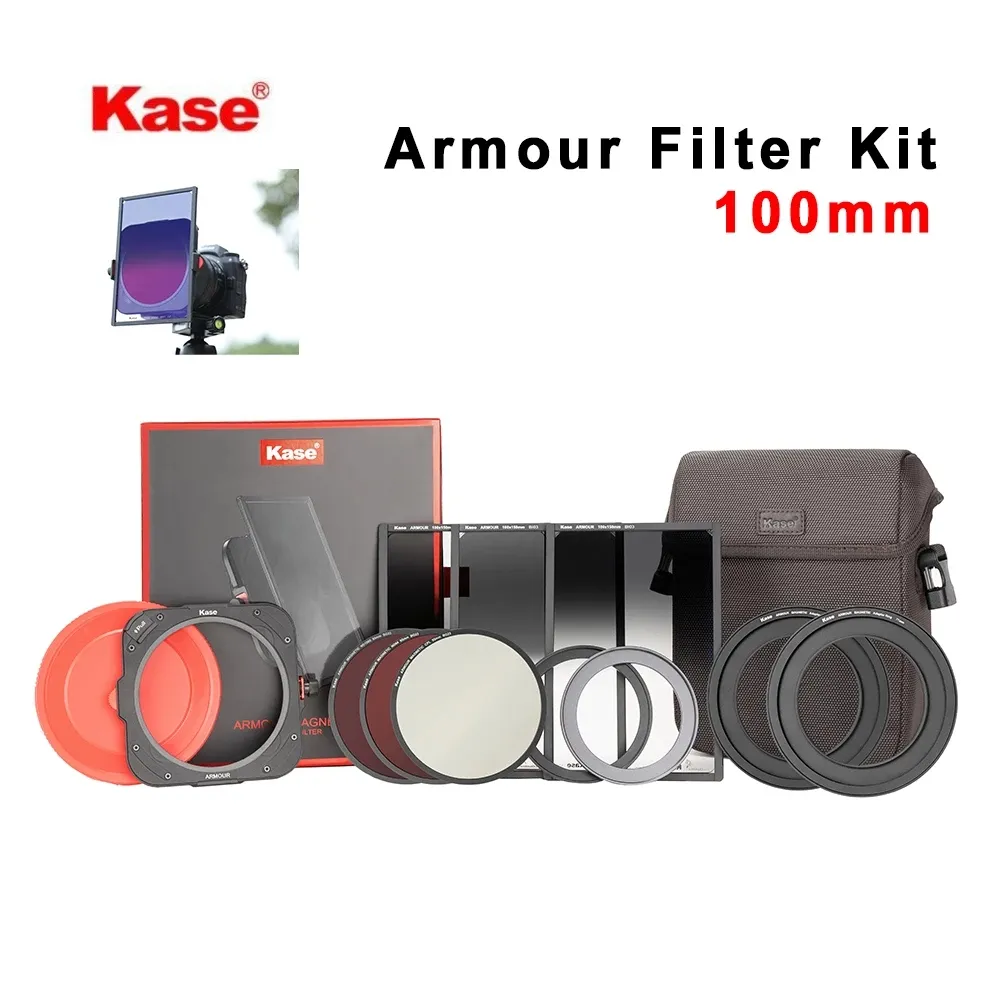 Kase Armour磁気耐衝撃100mmフィルターキット67mm72mm 77mm 82mm ND64GNフィルターソフトグレード0.9100フィルターホルダーキット