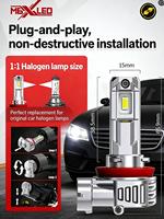 Phares LED de voiture SunRise M6X H3 12V 40W 4400LM 6500K IP67 étanches avec système de refroidissement Canbus Plug and Play, ajustement universel