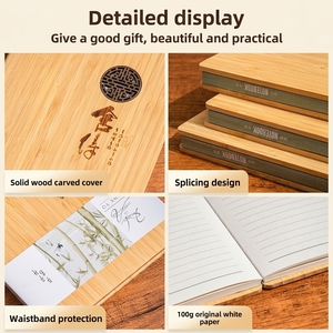 Set de Regalo de Cuaderno con Cubierta de Bambú Estilo Chino, Diario de Cuero con Caja de Regalo para Regalos Promocionales Corporativos de Bancos y Seguradoras - Product Image 5