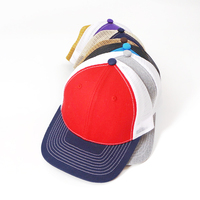 Couleur personnalisée Bleu Marine Bord Rouge Couronne Blanc Maille 6 Panneau Coton Richardson 112 Extérieur Solide Couleur Casquette de Baseball Maille Casquette de Camionneur