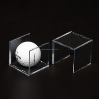 Golfball-Displaybox aus Kunststoff, transparenter Würfel, quadratischer, stapelbarer Halter