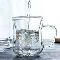 Youjiu Tasse à thé en verre transparent très vendue, capacité 500-1000 ml, avec couvercle et infuseur, style américain, nouvelle collection