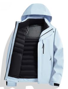 แจ็กเก็ตเดินป่ากลางแจ้ง2-in-1ที่ปิดด้วยความร้อนสามารถถอดซิปด้านในได้กันฝนได้สำหรับทั้งชายและหญิง - Product Image 2