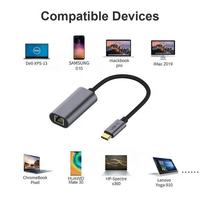 Hub USB Type C en alliage d'aluminium vers RJ45 1000Mbps Lan Gigabit Ethernet Adaptateur convertisseur réseau 1000mpbs