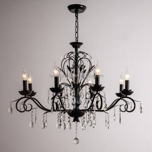 Lustre de ferme en <span class=keywords><strong>fer</strong></span> <span class=keywords><strong>forgé</strong></span> <span class=keywords><strong>noir</strong></span> éclairage plafond rustique <span class=keywords><strong>suspension</strong></span> bougie lustres suspendus pour cuisine salon - Product Image 5