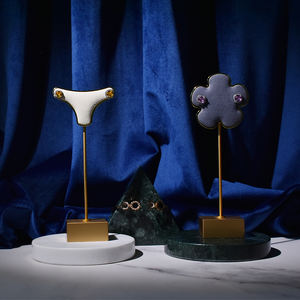 JINSKY Eco-friendly Metal & Microfiber <b>Jewelry</b> <b>Display</b> <b>Stand</b> with Customizable Color & Size - Product Image 4