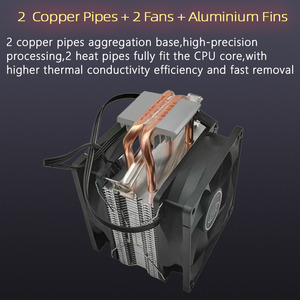 Desktop Cpu Cooler Rgb Cooling <b>Fan</b> Air Cpu Cooler Argb 4Pin Dual <b>Fan</b> With 2 Heat Pipe 1200 1366 775 Processor Heatsink Radiator - Product Image 2