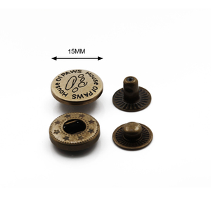 Boutons-pression en <span class=keywords><strong>laiton</strong></span> noir de haute qualité, personnalisés, embossés, 15 mm, pour meubles - Product Image 4