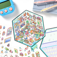 3 Stiker Per Paket Stiker Lanskap dengan Panduan Penyelarasan Stiker Anak-anak Stiker 3D