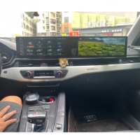 Lecteur multimédia automobile Android 14 double écran 25,6 pouces avec CarPlay intégré, Android Auto, YouTube pour Audi A6L A7L 2012-2018