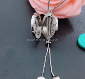Life of Tree Magnetic Tassel Scent Diffuser <b>Locket</b> Necklace | Stainless Steel Essential Oil Diffuser with Adjustable Chain - Product Image 4