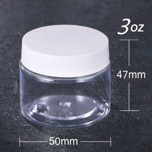 Pot en plastique PET sans BPA 1oz 2oz 4oz 6oz 8oz 12oz 16oz 32oz Pots en plastique transparent avec couvercles en plastique blanc pour l'emballage cosmétique - Product Image 2