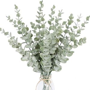Hojas de Eucalipto Artificiales Realistas de Alta Calidad, Planta de 3 Ramas para Decoración del Hogar, Estilo Europeo Romántico, para el Día de la Madre y Navidad - Product Image 1