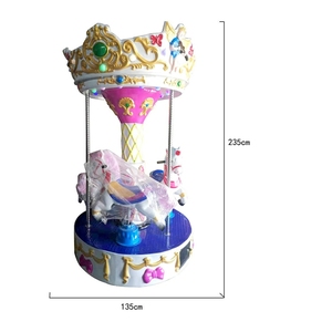 Bán 3 Chỗ Chạy Bằng Tiền Xu Merry Go Round Cho Trẻ Em Băng Chuyền Băng Chuyền Mini Di Động Cho Trẻ Em - Product Image 3
