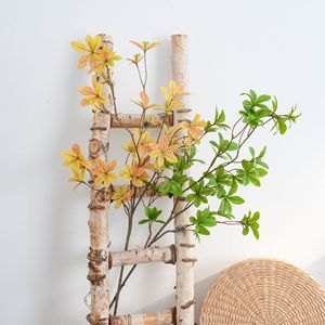 CallaFloral Fleurs artificielles en forme de clochettes, branche unique, vert et jaune, en PVC, pour la décoration intérieure, les mariages et les bouquets - Product Image 1