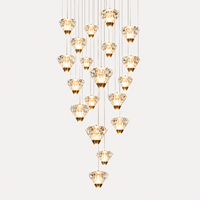 Lustre suspendu en cristal artistique personnalisé, LED, garantie de 2 ans, protection des yeux, pour salon - Prix d'usine en gros