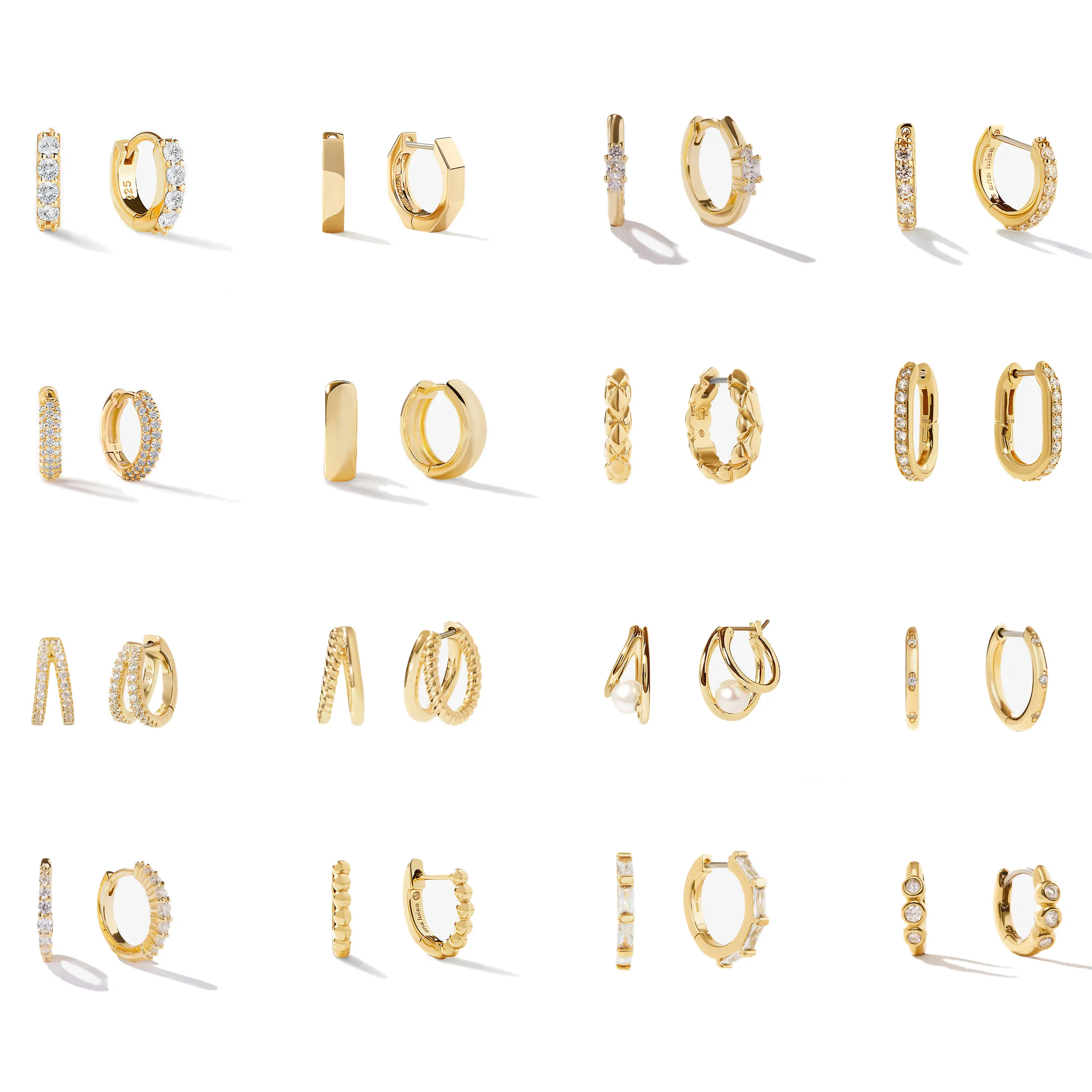 Women Cz 925 Sterling Silver Earrings Hoops Heart Zircon Custom Gold Plated Huggie Hoop Earrings For Women