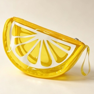 <b>Transparent</b> PVC Cosmetic <b>Bag</b> Lemon Shape <b>Makeup</b> Pouch Waterproof Zipper Storage Case for Travel Gift - Product Image 1