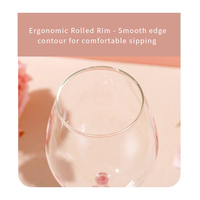Gobelet en verre rose romantique transparent moderne en forme de talon haut de 280 ml pour couple, usage en restaurant, durable