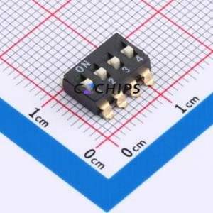 DSIC-04-LS-GER DIP Switch SMD Switch Flat Toggle, Raised Type Single Pole Single Throw 4 2.54mm - Product Image 1
