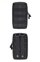 Pochette tactique avec fermeture à glissière, doublure en nylon imperméable, sangle MOLLE, sécurisez votre équipement, clip en plastique, boucle de connexion