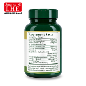 Tabletas de Complejo Vitamínico B Shecome Premium para Apoyo Inmunológico y Energético Celular para Adultos, Suplemento Herbal de Complejo Vitamínico B - Product Image 2