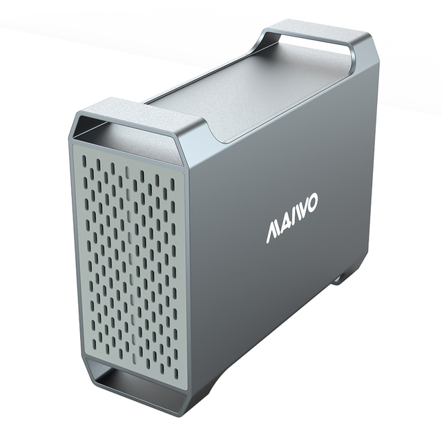MAIWO 2 Bays RAID Type-C 3.5" SATA HDD/SSD Enclosure with USB-C 10Gbps Aluminum Alloy Temperature Controlled Fan