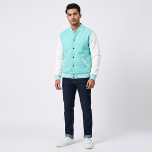 Custom Embroidery Custom Logo <b>Men's</b> Leather Windproof Letterman <b>Jackets</b> Plain Streetwear <b>Baseball</b> <b>Jacket</b> <b>for</b> <b>Men</b> - Product Image 1