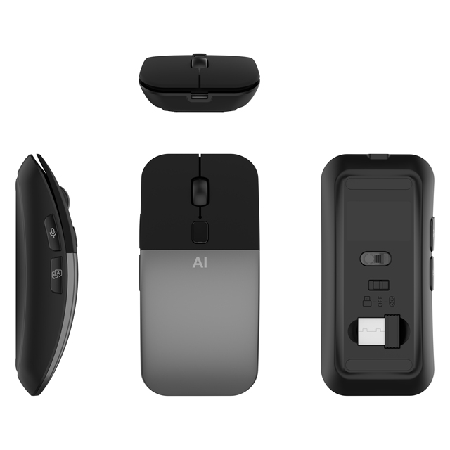 AI Smart Mini Gaming Mouse USB RGB Rechargeable Optical Laser Tracking LED Backlit Audio Typing Language Translation Support