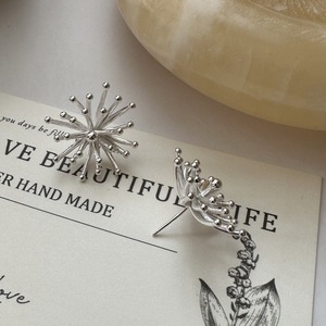 S925 plata esterlina Retro fuegos artificiales estilo coreano joyería de oreja simple pendientes finos anillos al por mayor - Product Image 2