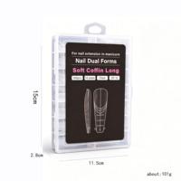 140 pièces Guides de formes pour ongles en gel réutilisables, formes Amande, Carré, Stiletto, Cercueil, pour extension de manucure et nail art