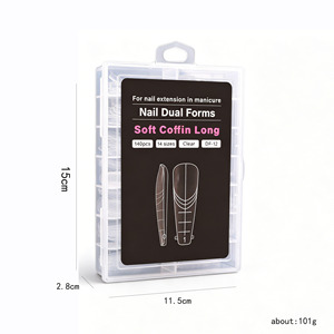 140 pièces Guides de formes pour ongles en gel réutilisables, formes Amande, Carré, Stiletto, Cercueil, pour extension de manucure et <span class=keywords><strong>nail</strong></span> art - Product Image 6