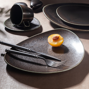 Piatto in Ceramica Nera Creativo per <span class=keywords><strong>Cucina</strong></span> Molecolare, Personalizzabile, Lavabile in Lavastoviglie, Stile Giapponese Antico, per Catering, Hotel e Ristoranti - Product Image 5