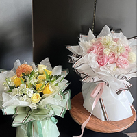 Film de dorure Bouquet de fleurs fraîches Papier d'emballage Papier floral Fleuriste Matériaux Cadeaux Cadeaux