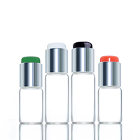 Flacon en verre ambré transparent avec couvercle argenté et doré, pour poudre de vitamine C, bouchon à vis, petit format, flacon en verre pour sérum, emballage pour soins de la peau