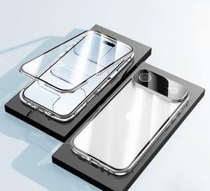 Custodia Magnetica Bifacciale in Vetro Temperato HD con Cornice in Metallo e Protezione per Obiettivo per <span class=keywords><strong>iPhone</strong></span> 17 16 15 14 Pro Max - Product Image 6