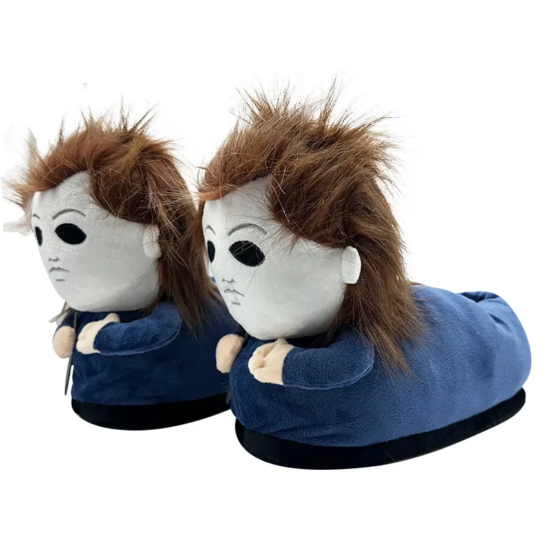 Groothandel Winter Slippers Halloween Kostuum Cartoon Figuur Warme Indoor Schoenen Pluche Slippers Op Maat