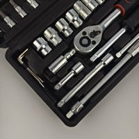 Vente en gros d'usine, kit d'outils noir de 46 pièces, jeu de clés à cliquet pour la réparation automobile