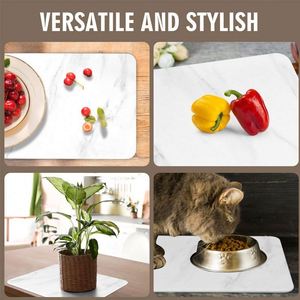Nouveau marbre dur diatomite séchage rapide tapis de comptoir de cuisine tapis absorbant plateau pierre plat séchage tapis pour comptoir de cuisine - Product Image 2